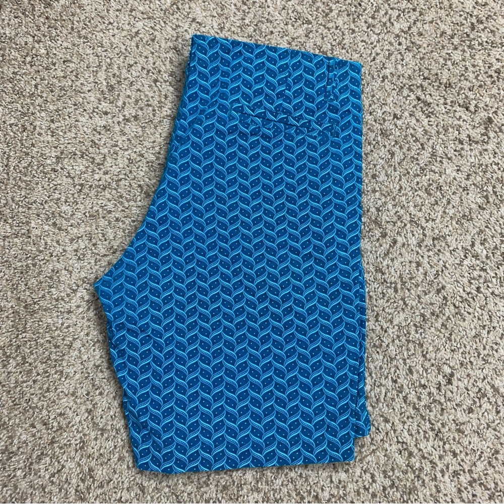 Peacock Blue Cape Town blue pattern shorts